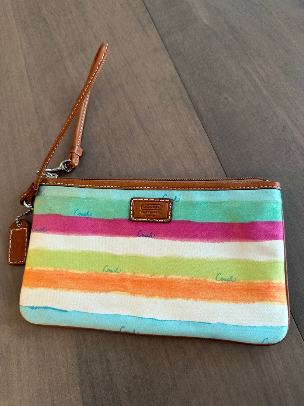 Coach watercolor vintage Y2K wristlet